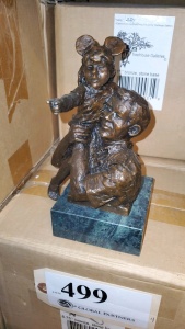 LOT OF 5 6.75” BRONZE STATUE WITH STONE BASE “FALLING”