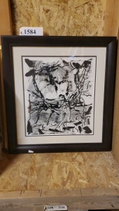 FRAMED PORTFOLIO PAGES SIGNED BY RIOPELLE (23.5X25.5)