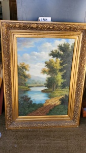 FRAMED PRINT WITH UNKNOWN SIGNATURE (35X47)