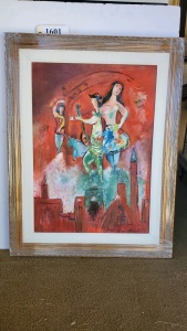 FRAMED ARTWORK AFTER MARC CHAGALL (27X35)