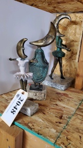 LOT OF 3 ASSORTED BRONZE STATUES 11"- 16"