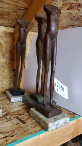 LOT OF 3 ASSORTED 18" BRONZE STATUES