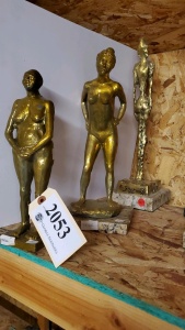 LOT OF 3 ASSORTED BRONZE STATUES 12"- 17"