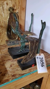 LOT OF 3 ASSORTED BRONZE STATUES 11"- 13"