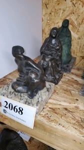 LOT OF 3 ASSORTED BRONZE STATUES 6"- 9"