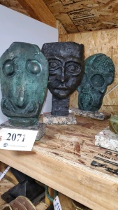 LOT OF 3 ASSORTED BRONZE STATUES 11"- 12"