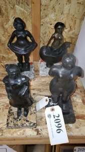 LOT OF 4 ASSORTED 10" BRONZE STATUES
