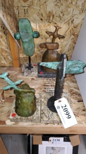 LOT OF 4 ASSORTED BRONZE STATUES 10"- 14"