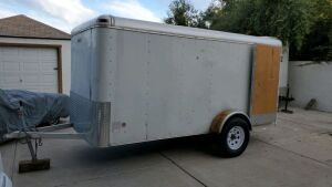 12’ CLOSED IN TRAILER WITH DOUBLE DOORS, SINGLE AXEL, VIN: 47ZFB12115X036184 NO TITLE, BILL OF SALE ONLY