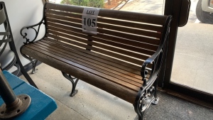 Wood bench with metal legs Approx. 64‚Äù inches long