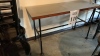 Door Bar table with pipe legs and glass top, Approx. 60 ‚Äú inches x 24‚Äù inches x 36‚Äù inches height