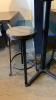 36‚Äù inch Round bar table with metal base and (2) bar stools wood top/metal base - 2