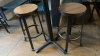 36‚Äù inch Round bar table with metal base and (2) bar stools wood top/metal base - 2