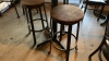 36‚Äù inch Round bar table with metal base and (3) bar stools wood top/metal base - 2