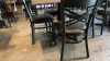 Square table with metal base and (4) black metal chairs, 36‚Äù inch x 36‚Äù inch - 3