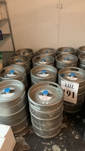 Qty. 15, 15.5 aluminum beer keg with beer