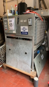 Pro chiller systems chilstar series model: PE105F1R420-A-VC , 5HP, year 2017, serial no. 2021870217W, with penn type 4X controller, (no wall pipes)