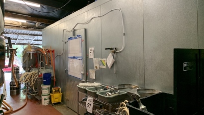 Walk-in cooler with turbo air ADR218A refrigeration Unit, 24‚Äô ft long x 10‚Äô ft wide x 10‚Äôft height, and 5 station line cleaner