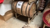 Lot (2) wood barrels with unfermented beer and metal stand - 2