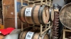 Lot (3) wood barrels with unfermented beer and (2) metal stand - 2