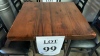 1920 Douglas fir bar table with pipe legs, 24‚Äù inches x 26.5‚Äù inches x 42‚Äù height, with (2) black bar stools - 2