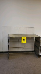 60in STEEL DOUBLE SIDED DISPLAY RACK W/ ACRYLIC SHELF