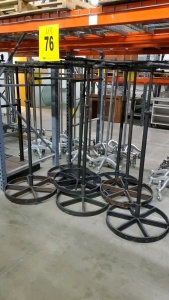 LOT OF 7 H-PIPE RACKS ROUND BASE