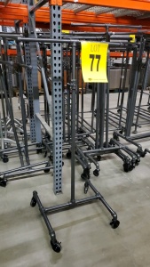 LOT OF 11 ROLLING T-PIPE RACKS