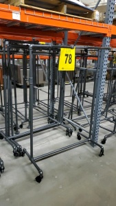 LOT OF 4 ROLLING H-PIPE RACKS