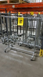 LOT OF 10 INDUSTRIAL PIPE BALLET ROLLING RACKS