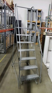 7ft x 24in STEEL WAREHOUSE LADDER