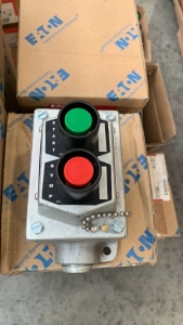 LOT OF EATON EXPLOSION PROOF SWITCH/PUSH BUTTON/PILOT LIGHT STATIONS. (10) EFS215, (10) EFSC21272, (9) EFSC21273, (6) EFSC21561 J1 J3, (1) EDS115, (1) EDS21473 J1