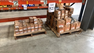 LOT OF (9 PALLETS) RACO COUPLING, CONNECTOR, SWITCH BOX, SWITCH BOX COVER, SQUARE COVER, SQUARE BOX, RIGID STRAP MODEL: 2233, 824, 803C, 698, 953, 823, 822,954,191, 2023