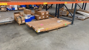 LOT OF (9 PALLETS) ASSTD PARTS: SIDE PANELS, DOPE BRUSHES, COUPLINGS, CONNECTORS, GROUND RODS