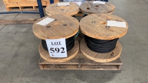 LOT (4) REELS OF WIRE CABLE, (140‚ÄôFT EACH REEL)