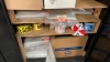 LOT OF ASSTD BOXES, TAPE, LABELS, LINERS, PLUS STORAGE CABINETS - 11