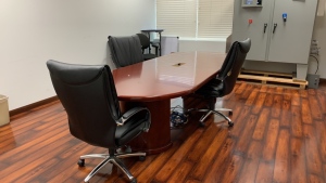 CONFERENCE TABLE 10FT WITH 3 CHAIRS