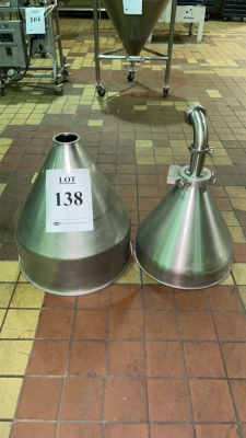 (2) ASSORTED STAINLESS STEEL HOPPERS (COOKING AREA)