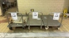 (4) ASSORTED STAINLESS STEEL FLATBED CARTS, (1) CART IS MISSING HANDLE (COOKING AREA)