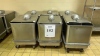 (6) STAINLESS STEEL INGREDIENT BINS ON CASTERS WITH LID & SCOOP (COOKING AREA)