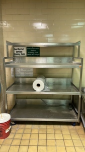 (2) ASSORTED STAINLESS STEEL SHELVES (COOKING AREA)