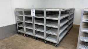 (8) BUCKSCO ALUMINUM CARTS (COOKING AREA)