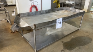 (2) ASSORTED STAINLESS STEEL SORTING TABLES (MEAT CUTTING AREA)