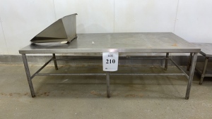 (6) ASSORTED STAINLESS STEEL TABLES (MEAT CUTTING AREA)