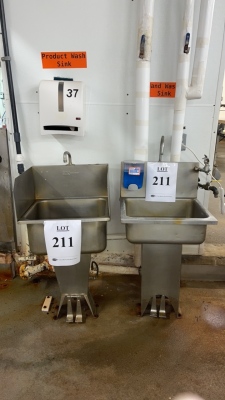 (3) ASSORTED STAINLESS STEEL SINKS (MEAT CUTTING AREA)