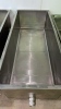 (2) STAINLESS STEEL TROUGHS WITH DRAIN APPROX.: 77" X 32 1/2" X 29" (MEAT CUTTING AREA) - 2