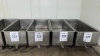 (4) STAINLESS STEEL TROUGHS WITH DRAIN APPROX.: 63" X 26" X 26" (MEAT CUTTING AREA)