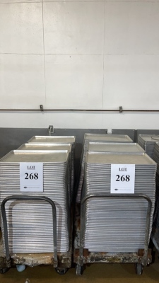 (360) ASSORTED 26" X 18" SHEET PANS CARTS INCLUDED (BAKERY 2)
