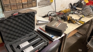 (LOT) ASSORTED ELECTRIC POWER TOOLS, CRIMPING MACHINE (MAINTENANCE SHOP)