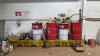 (LOT) ASSORTED CONTAINMENT PALLETS, AIR HOSES, GREASE BARRELS, ANTIFREEZE/COOLANT, LOCKER, CARTS (TRUCK SHOP)